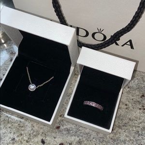 Pandora ring and necklace (ring size 7)